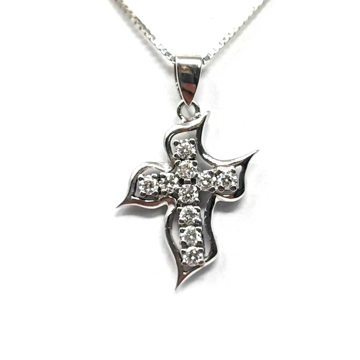 Croce Stilizzata con Diamanti CT. 0.45