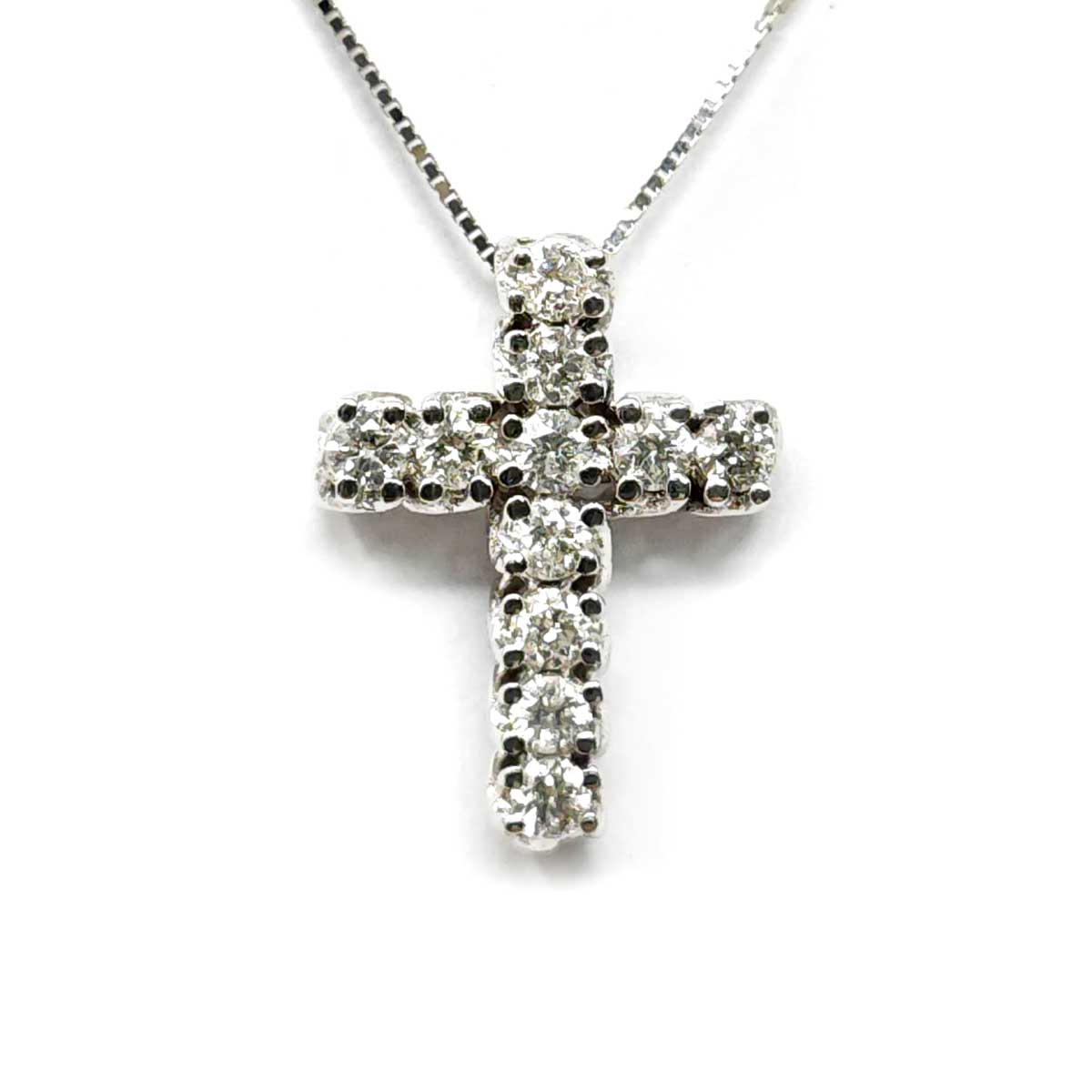 Pendente Croce con Diamanti Laterali CT 0.88