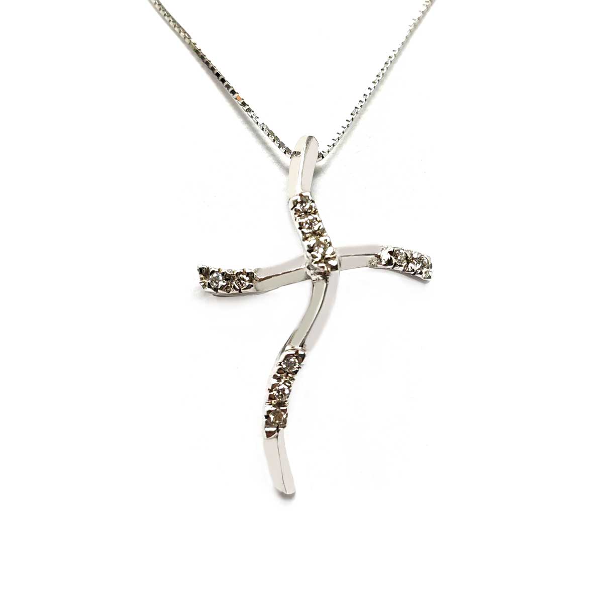 Pendente Croce con Diamanti CT 0.14