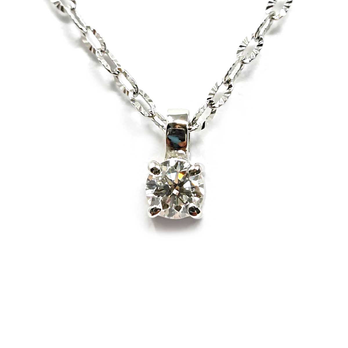 Pendente Punto Luce con Diamante CT 0.37 VVS2 E Certificato HRD Laser