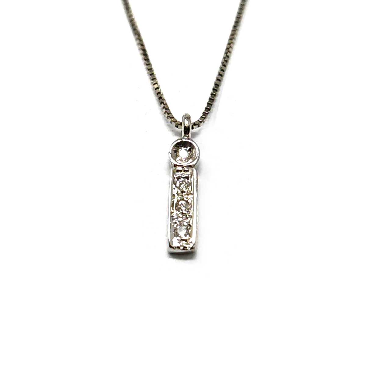 Pendente Lettera I con Diamanti CT. 0.03