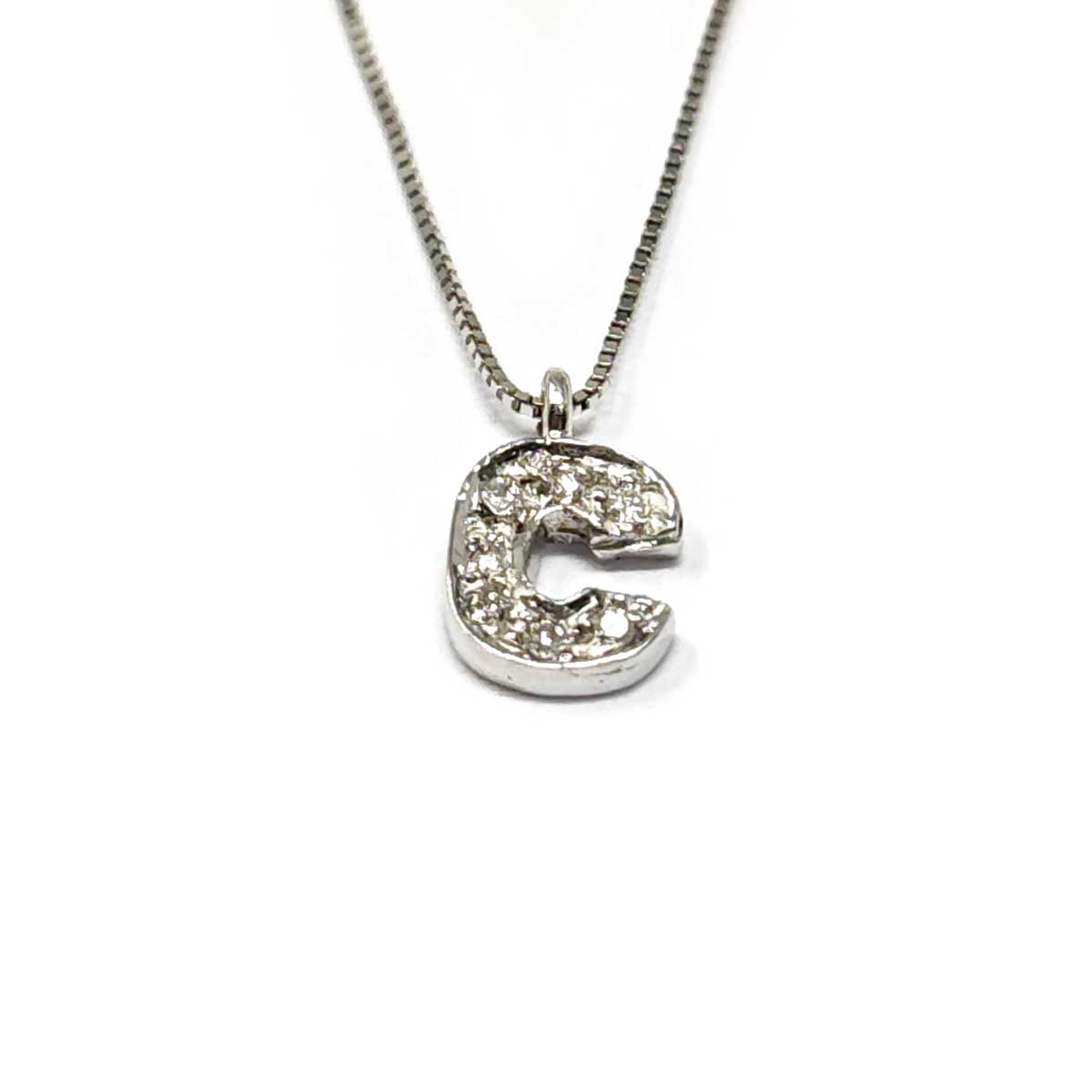 Pendente Lettera C con Diamanti CT 0.04