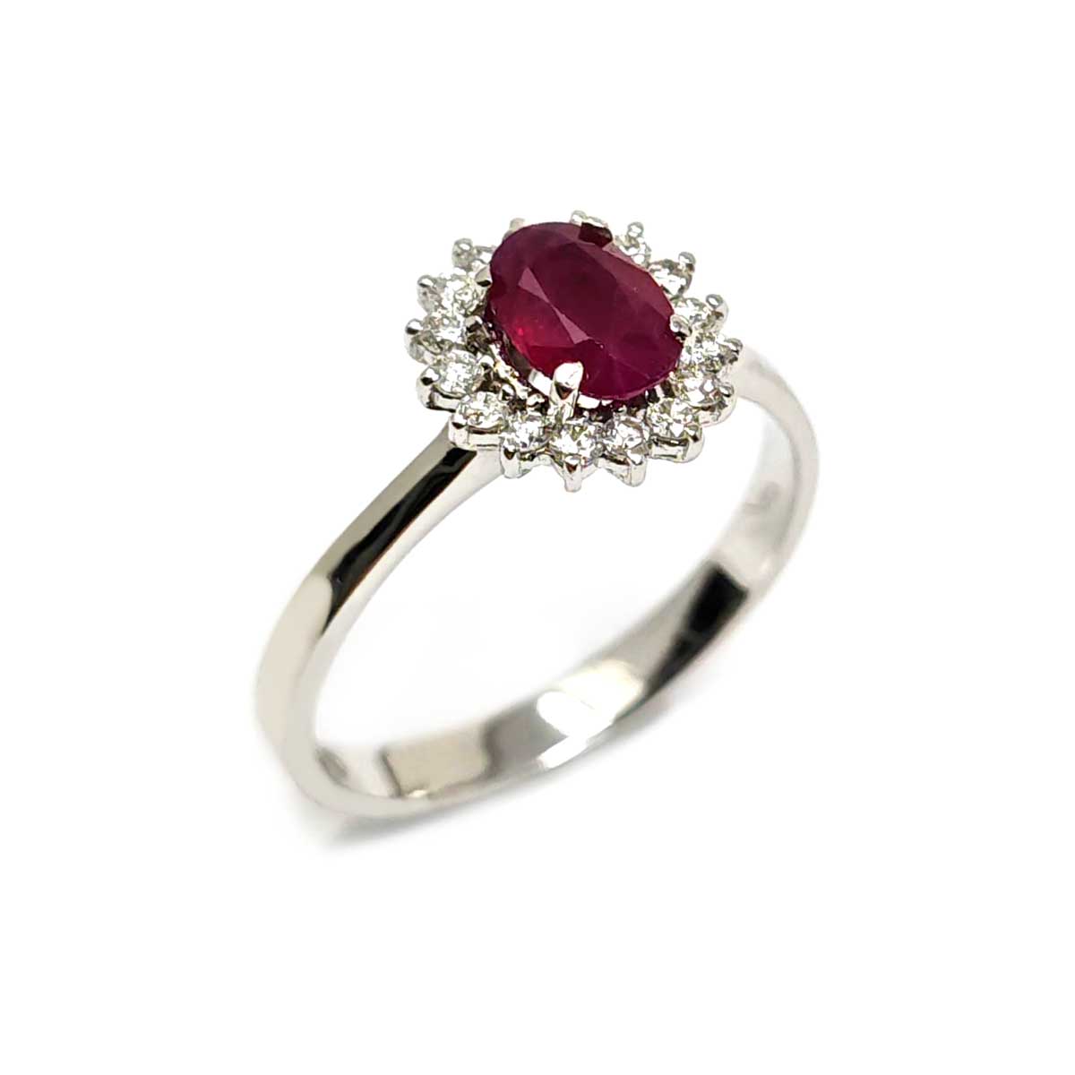 Anello con Rubino CT 1.00 e Diamanti CT 0.28