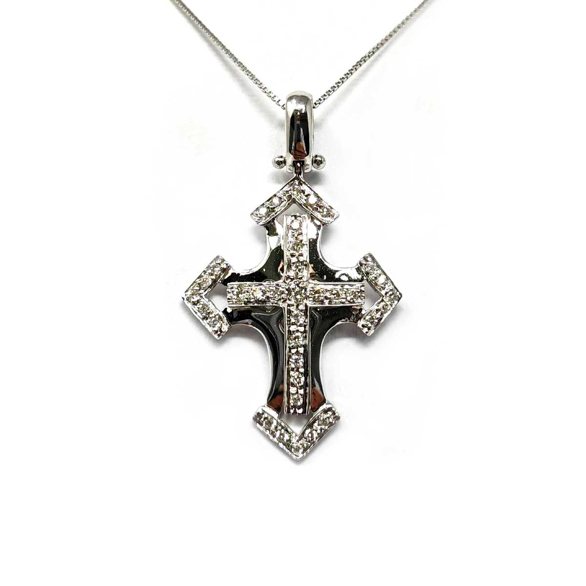 Pendente Croce con Diamanti CT 0.45
