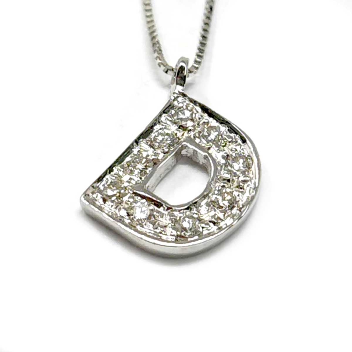 Pendente Lettera D con Diamanti CT 0.16