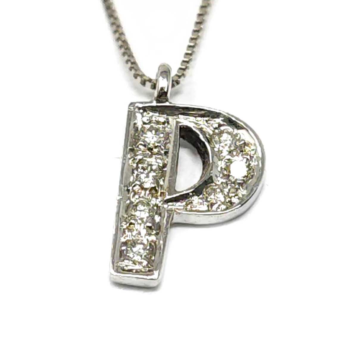 Pendente Lettera P con Diamanti CT 0.11