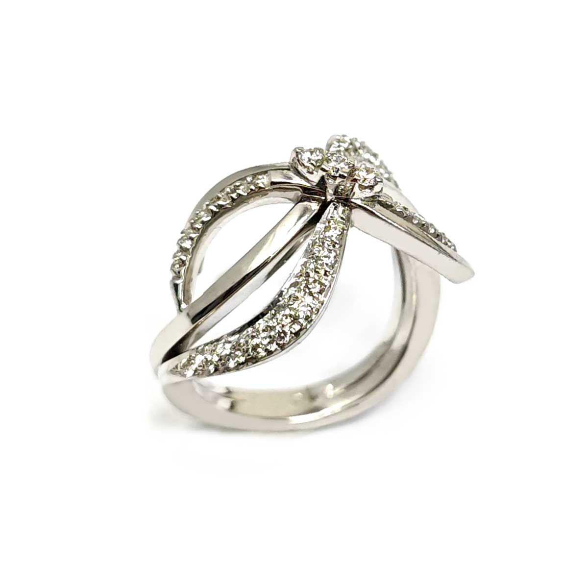 Anello Stilizzato con Diamanti CT 0.40