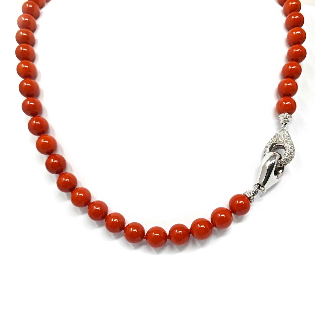 Filo di Corallo Rosso Moro Mediterraneo EX 9,5/10 mm completo di Chiusura