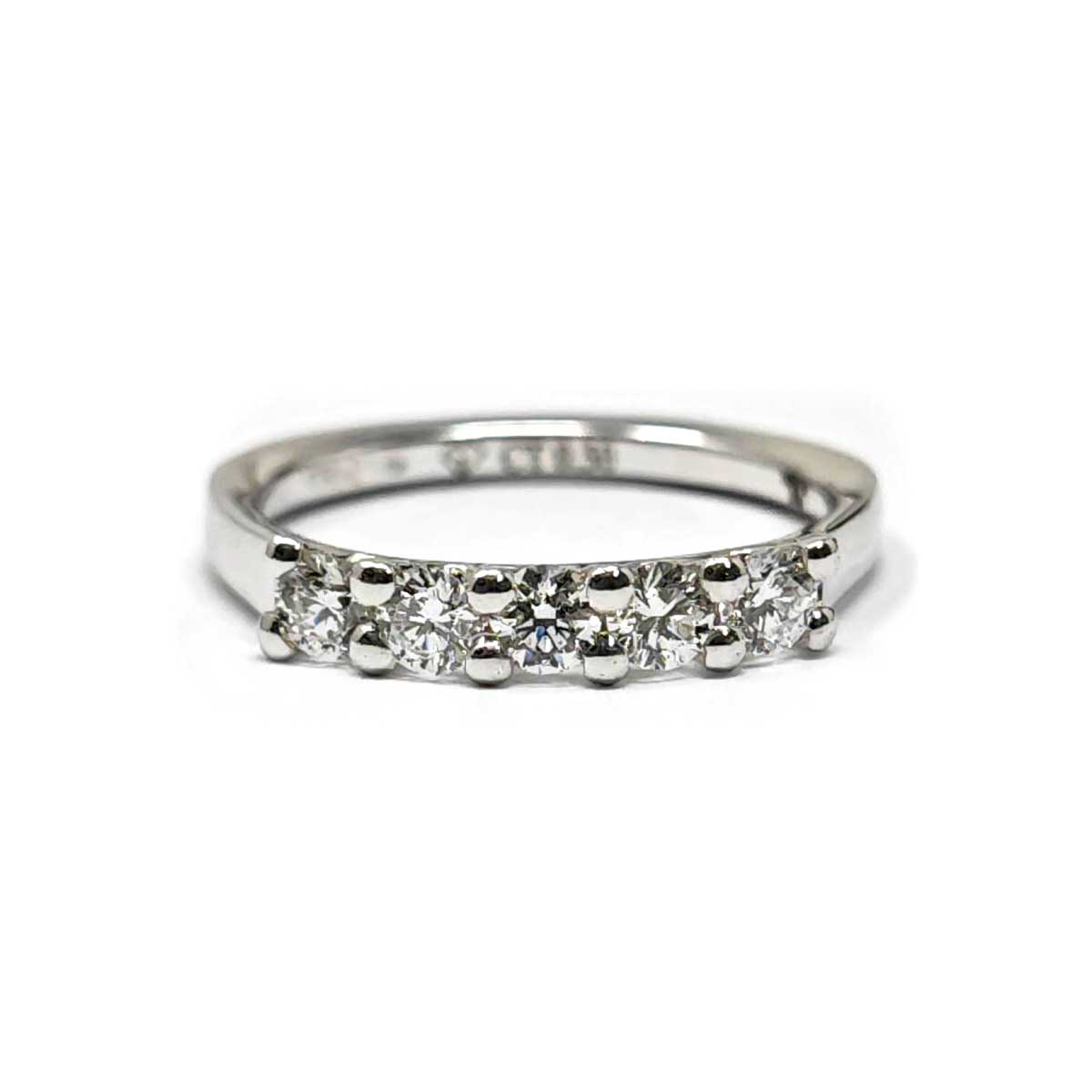 Anello Veretta 5 Pietre con Diamanti CT 0.50 VS1 E