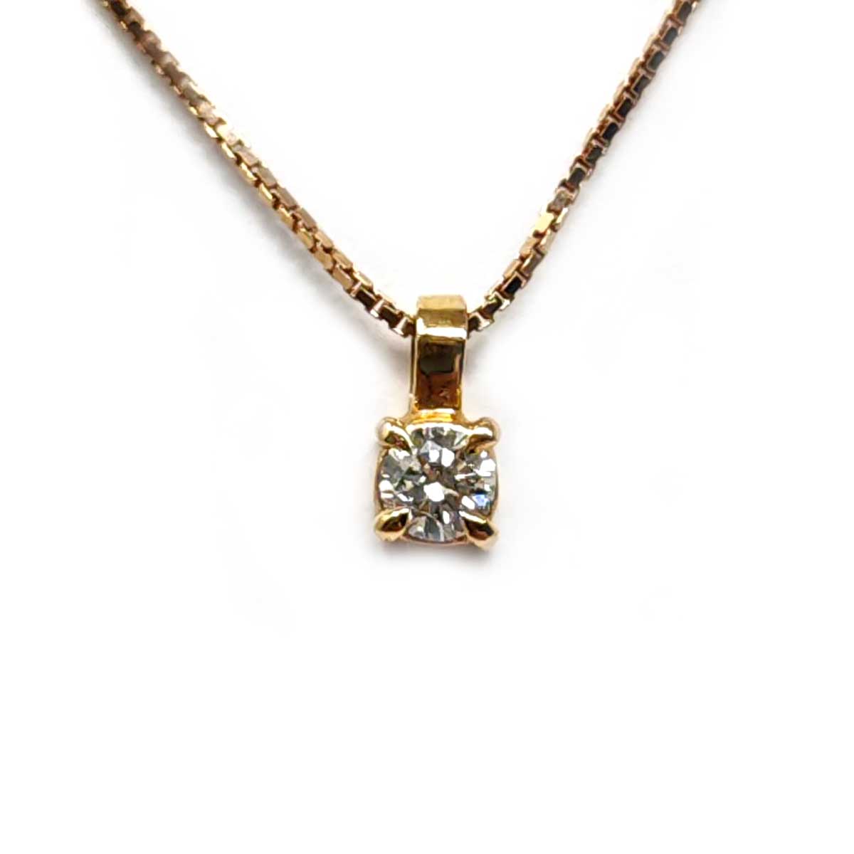 Pendente Punto Luce in Oro Rosa e Diamante CT 0.12