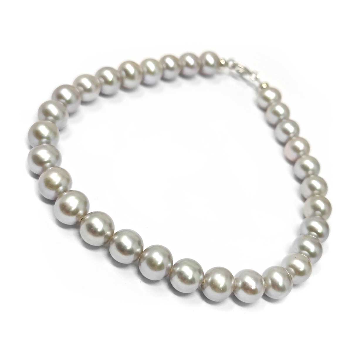 Bracciale di Perla Grigio A.D 6/6.5 mm