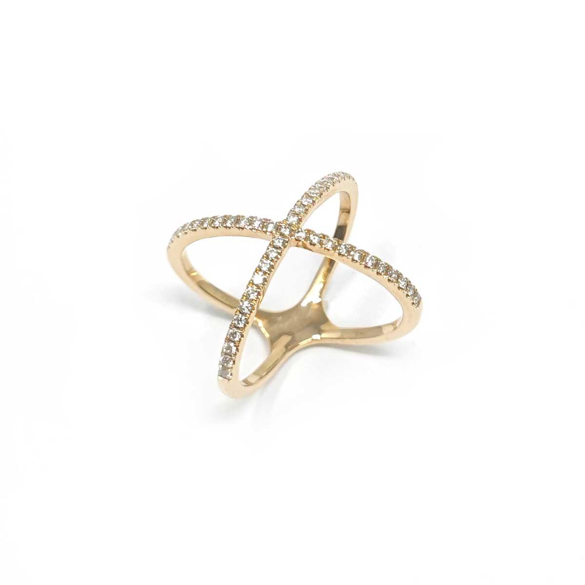 Anello con Diamanti CT 0.45 in Oro Rosa