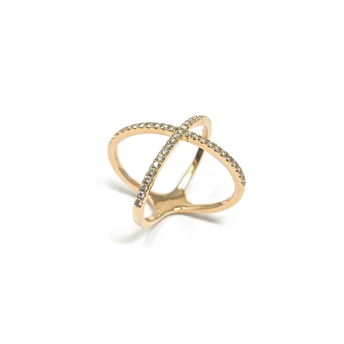 Anello con Diamanti CT 0.45 in Oro Rosa