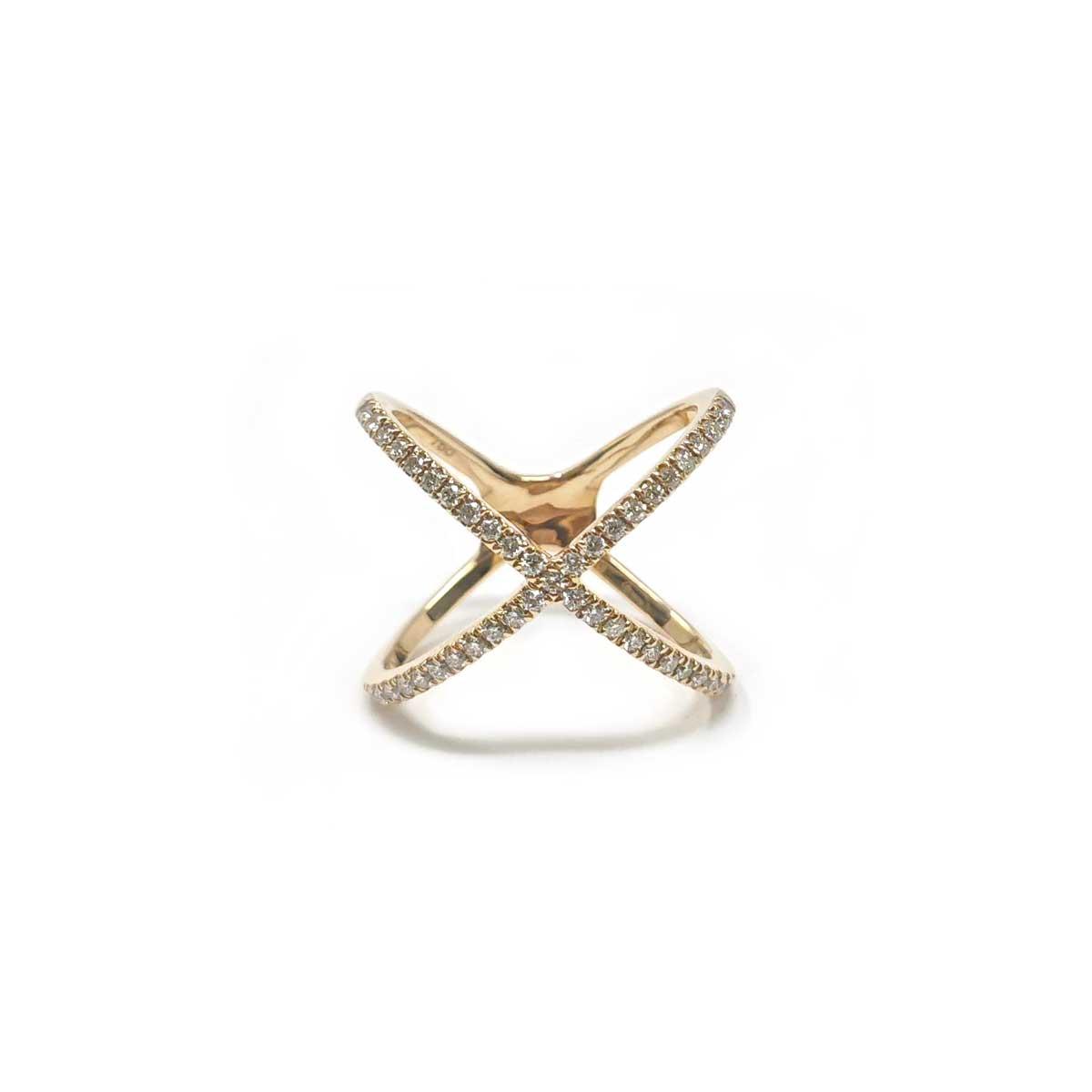 Anello con Diamanti CT 0.45 in Oro Rosa