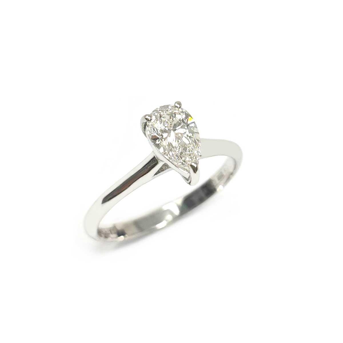 Anello Solitario Taglio Goccia CT 0.70 VVS2 F GIA Certificato