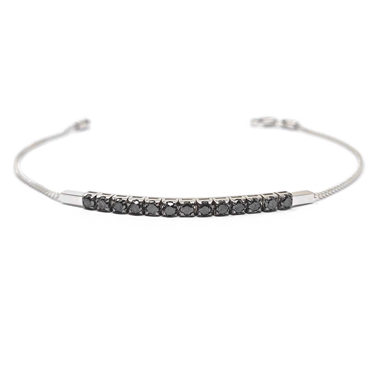 Bracciale Mezzo Tennis con Diamanti Neri CT 0.80