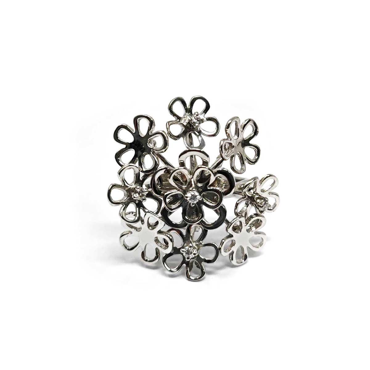Anello Fiori Girevoli con Diamanti CT 0.20