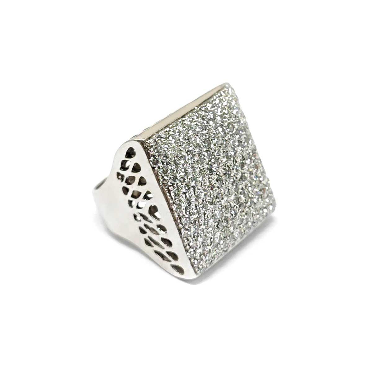 Anello Pavè Quadrato con Diamanti CT 2.80