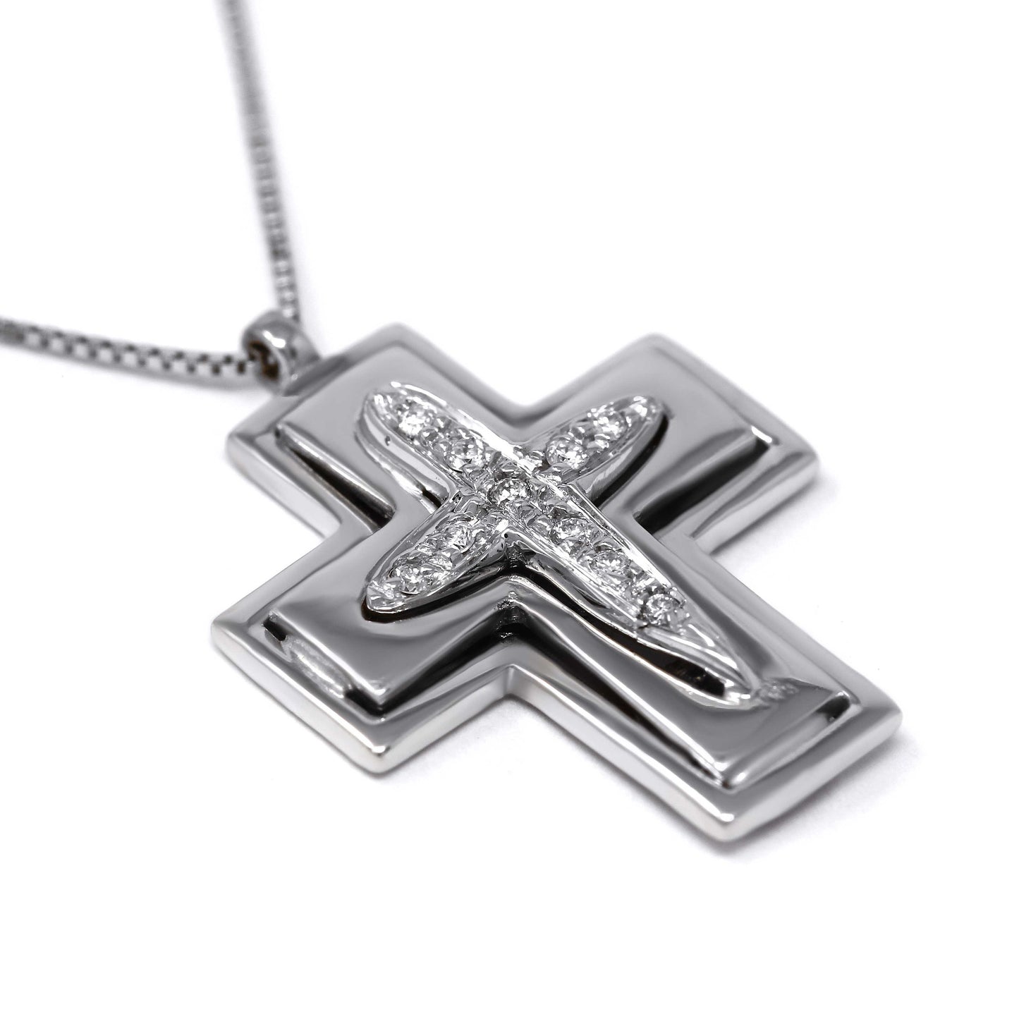 Pendente Croce con Diamanti CT 0.06