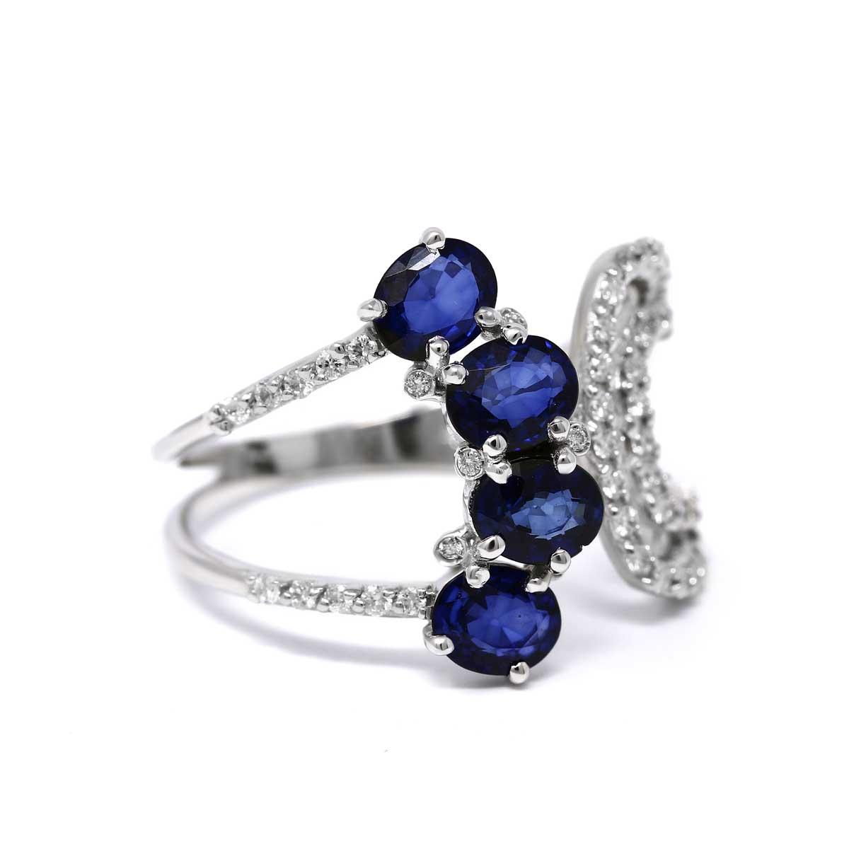 Anello con Zaffiri CT 1.72 e Diamanti CT 0.32