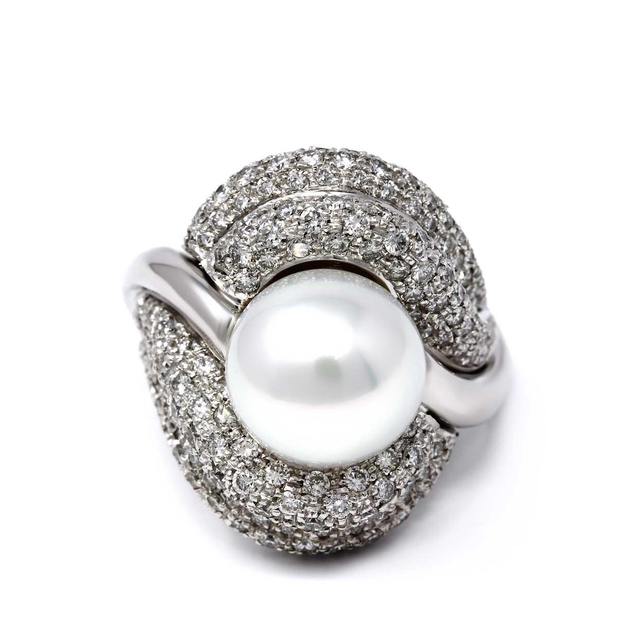 Anello con Diamanti CT 2.73 e Perla Australiana 12/12.5 mm