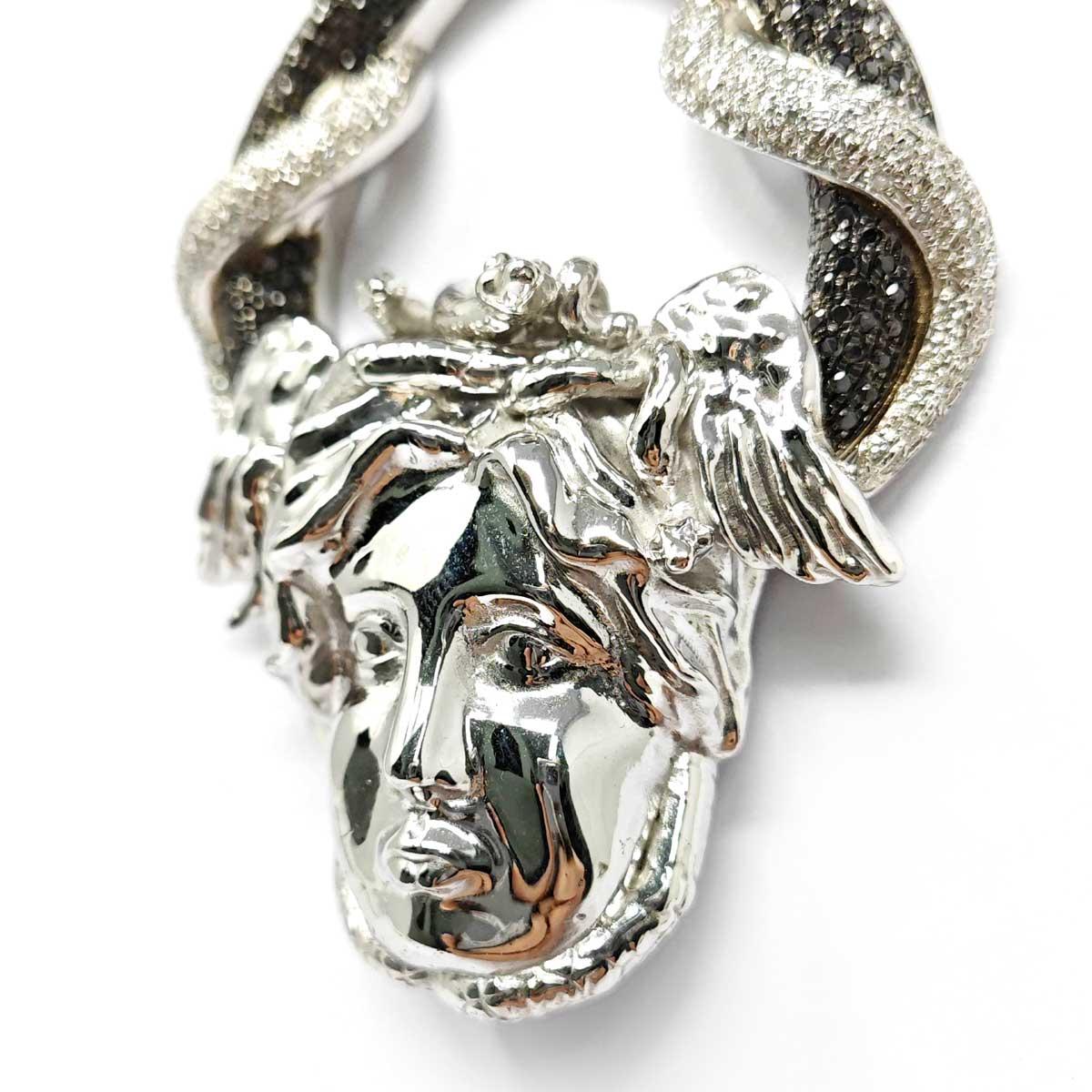 Girocollo con Medusa con Diamanti CT 1.75 CT 4.61 Neri Mod. GORGONE