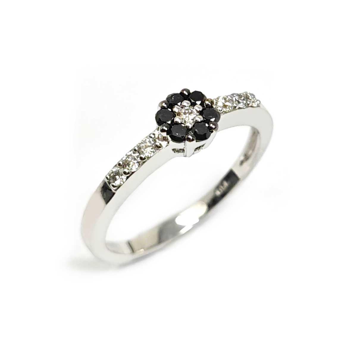 Anello con Diamanti CT 0.18 e Neri CT 0.16