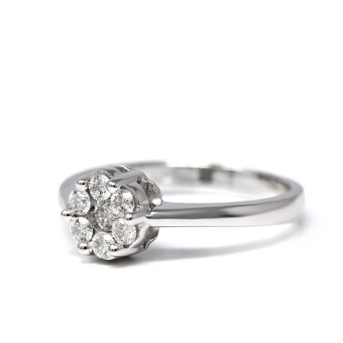 Anello Rosetta con Diamanti Bianchi Naturali CT 0.32