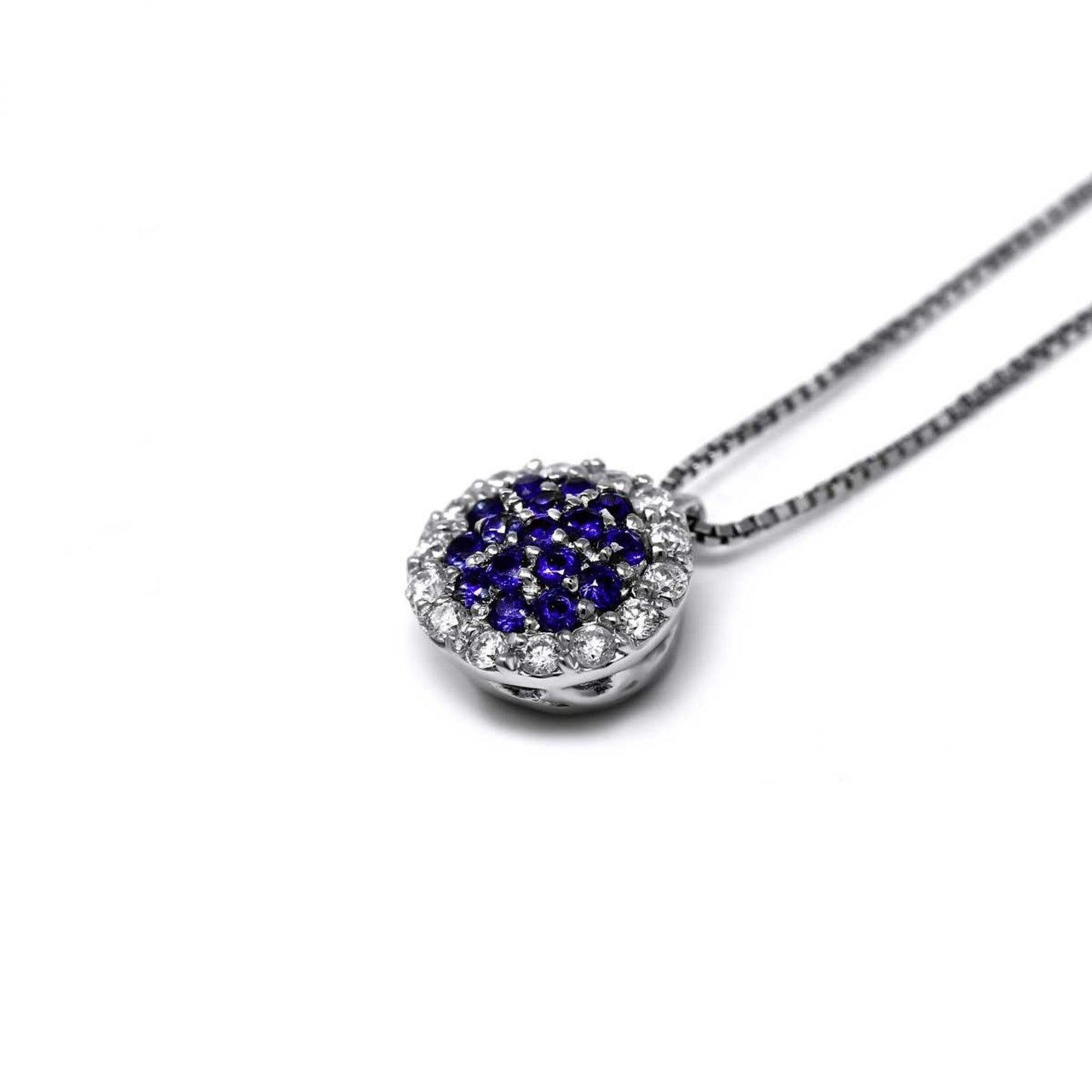 Pendente con Zaffiri CT 0.13 e Diamanti CT 0.08
