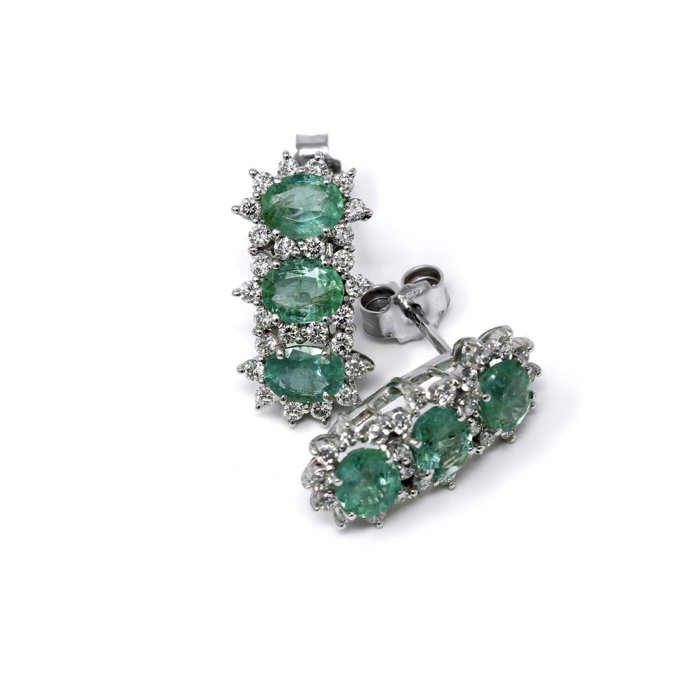 Orecchini Trilogy con Smeraldi CT 2.06 e Diamanti CT 0.65