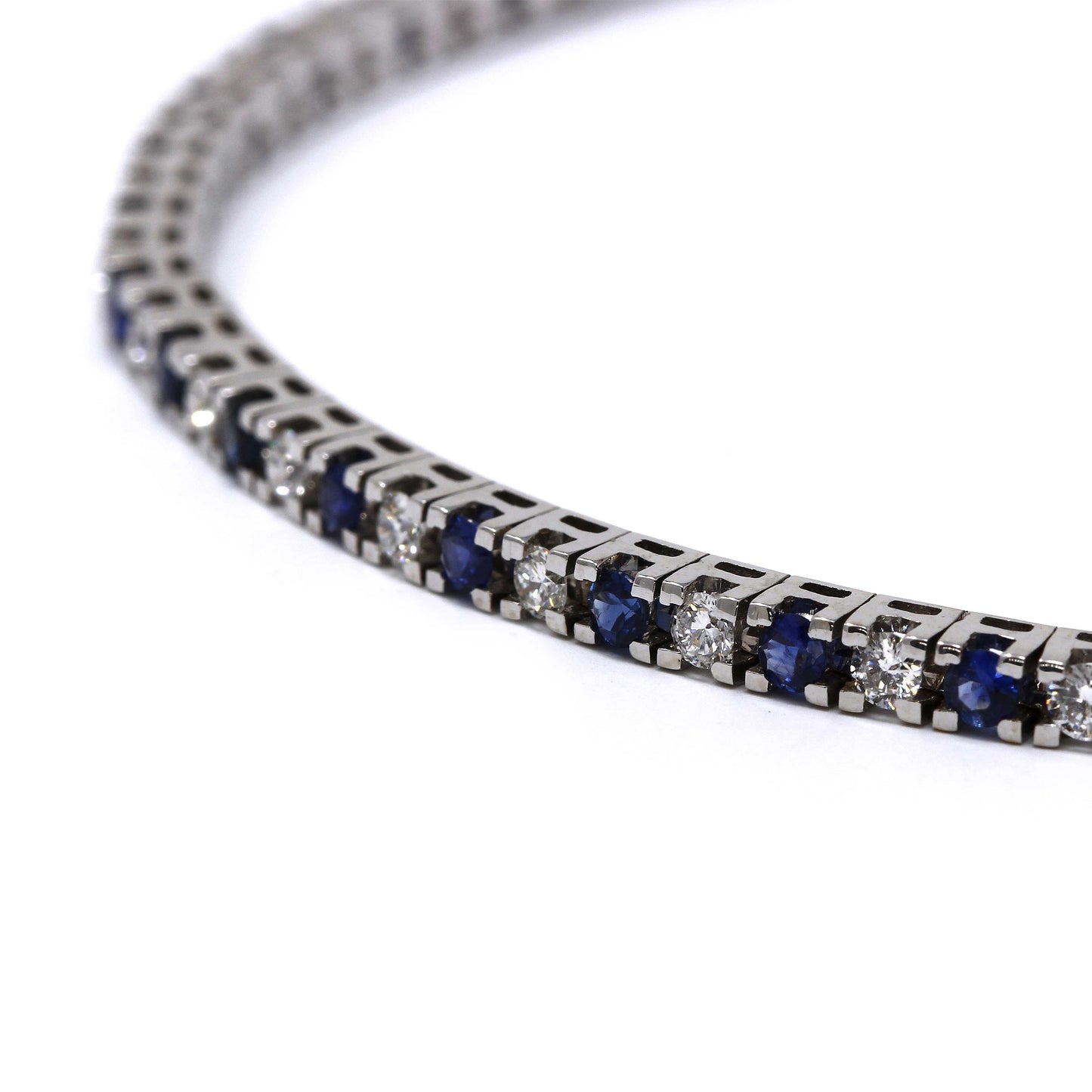 Bracciale Tennis con Zaffiri CT 1.60 e Diamanti CT 1.19 Alternati