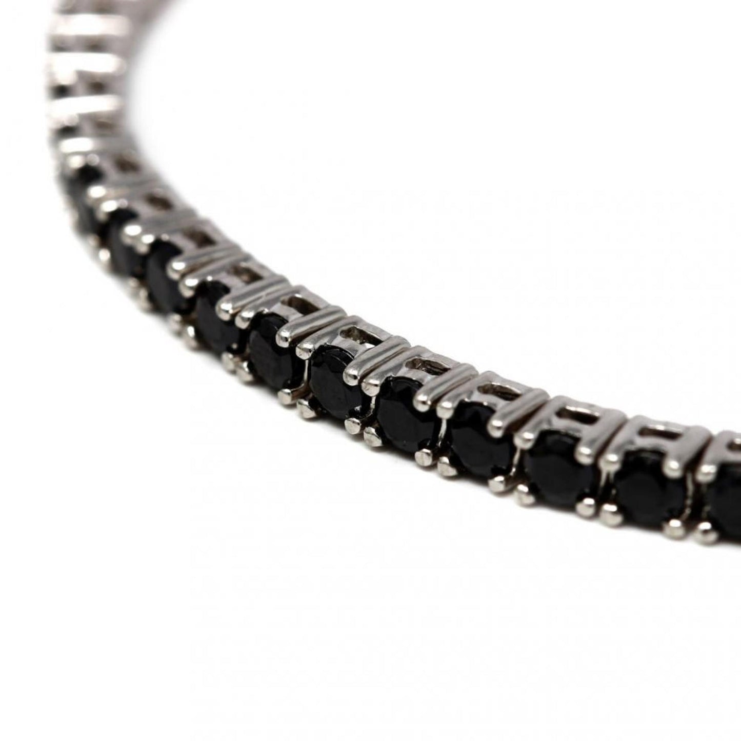 Bracciale Tennis in Argento con Zirconi Neri 2.5 mm cm 17