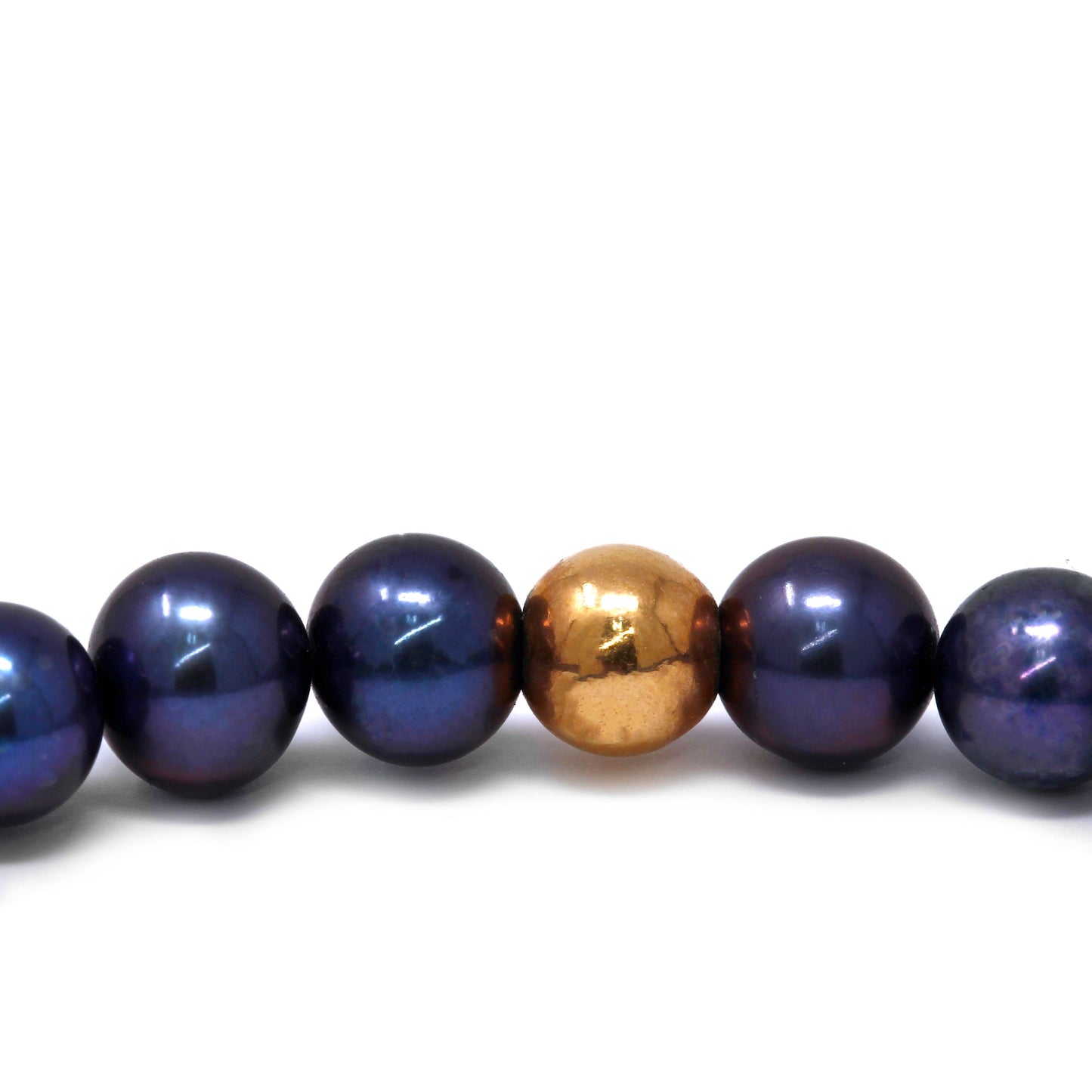 Bracciale Elastico con Perle blu di Acqua Dolce