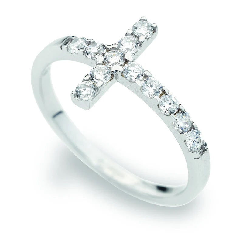 Anello Croce con Zirconi Amen Ref. ACOBB-14