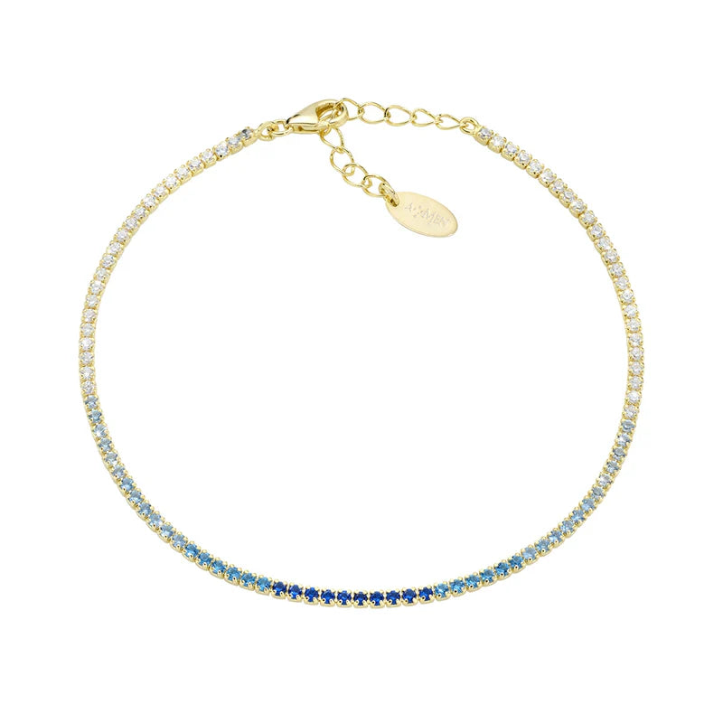 Bracciale Tennis Mania Dorato Degradé Blu con Zirconi Ref. BT1DEGBL17