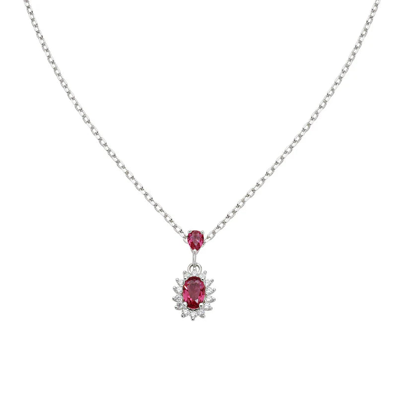 Collana Mini Royal Lady con Zircone Rosso Ciliegia Ref. CLLDPBBCI1