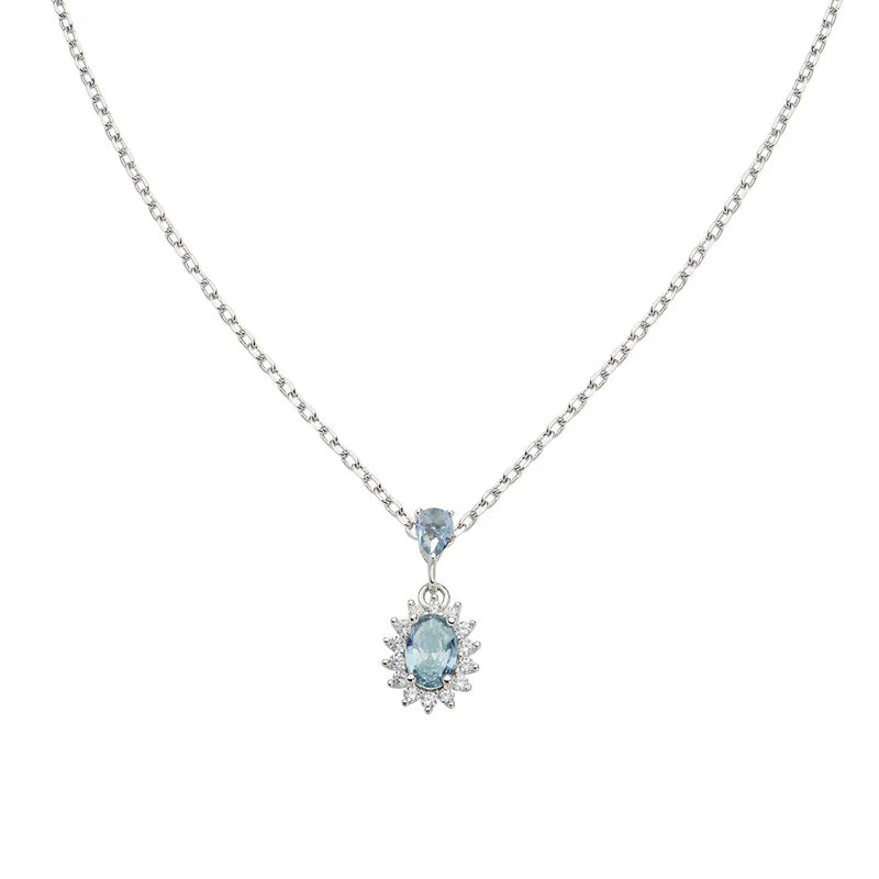 Collana Mini Royal Lady con Zircone Blu London Ref. CLLDPBBLB1