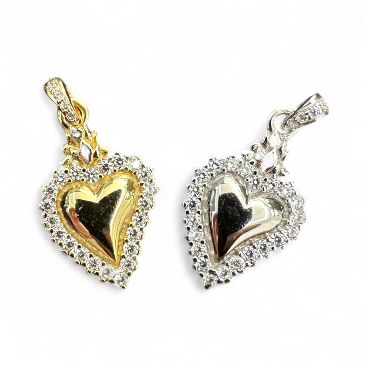 Cuore sacro in argento 925 con Zirconi