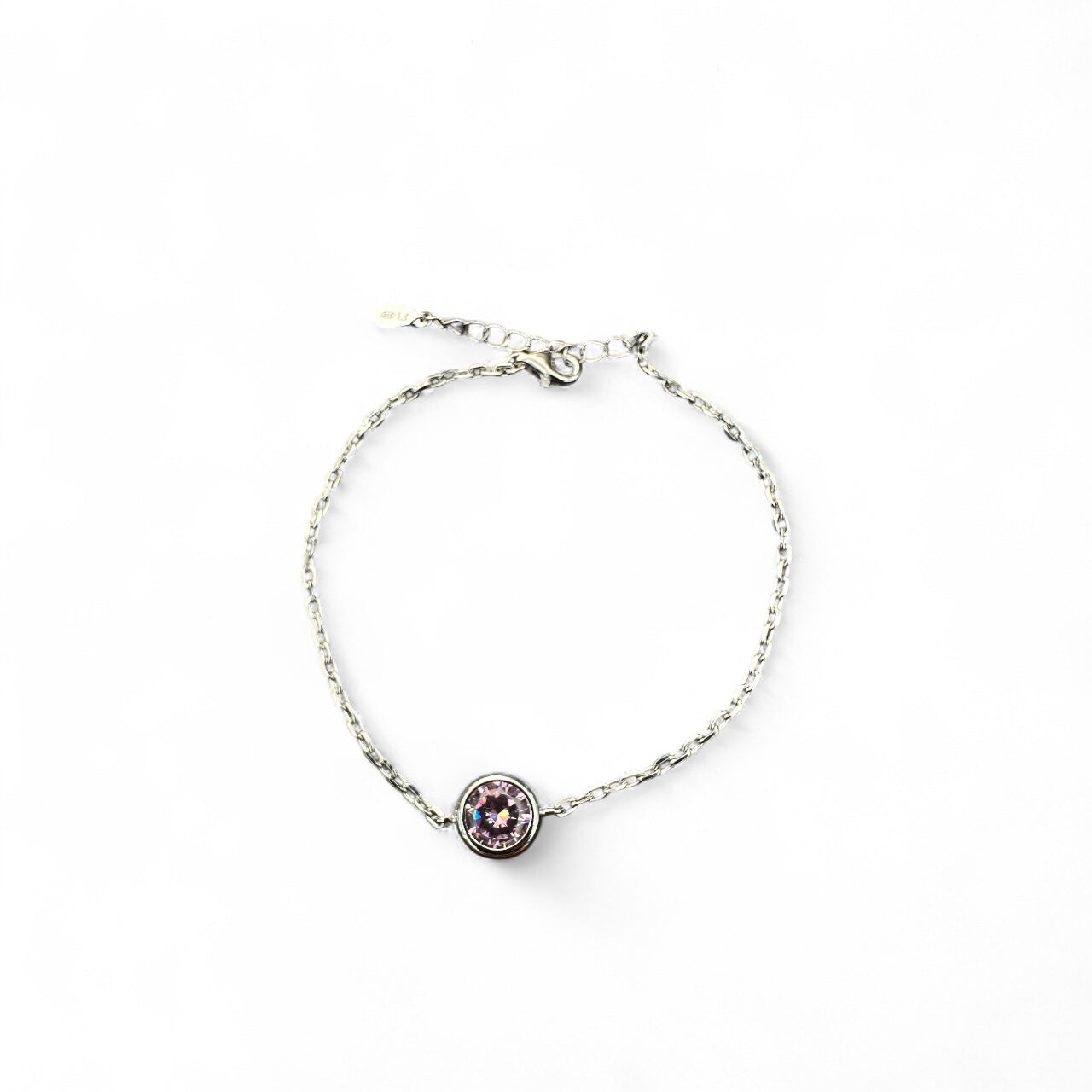 Bracciale catena in Argento 925 con pietra centrale