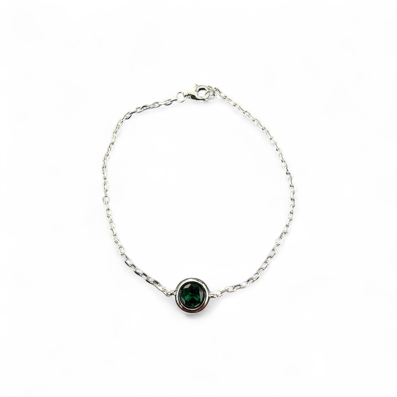 Bracciale catena in Argento 925 con pietra centrale