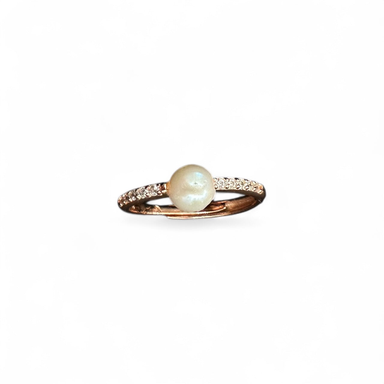 Anello Rosato 925 con Perla e Zirconi