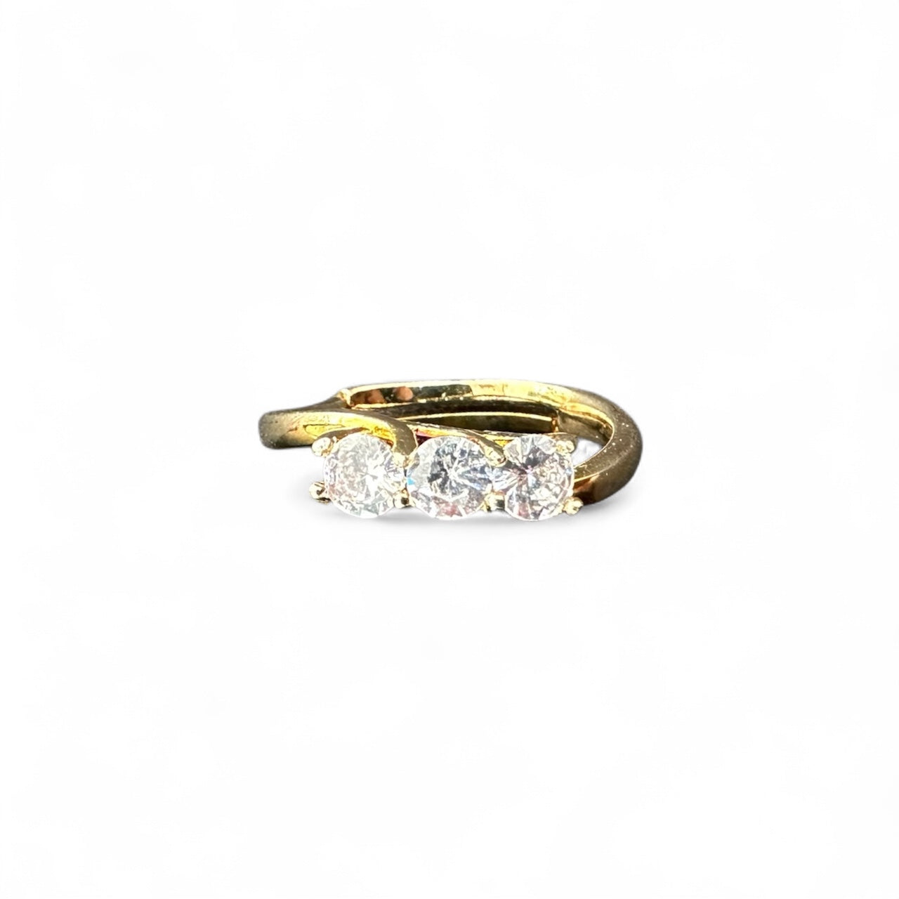 Anello Dorato Trilogy con zirconi