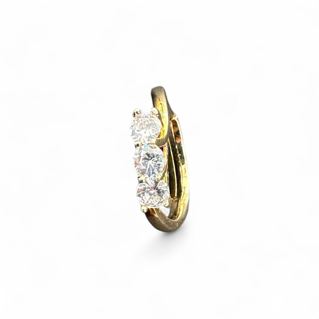 Anello Dorato Trilogy con zirconi
