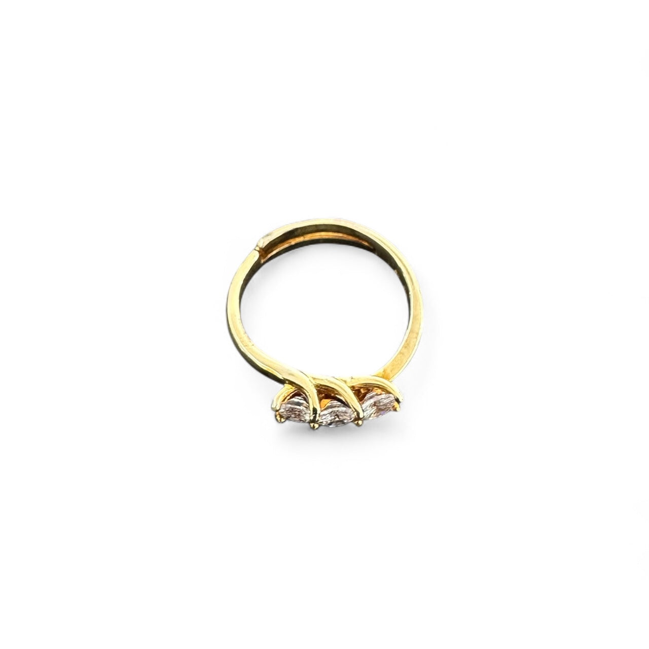 Anello Dorato Trilogy con zirconi
