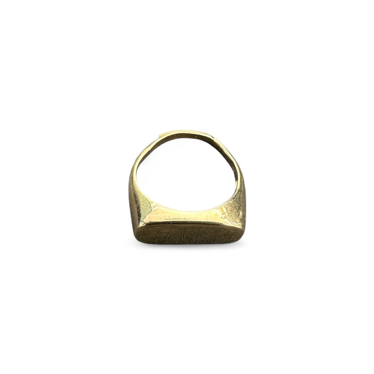 Anello in argento dorato 925 a piastra sopra