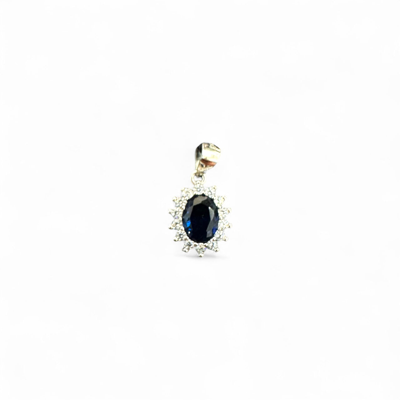 Pendente Cestello in Argento 925 con Pietra Blù 9x7