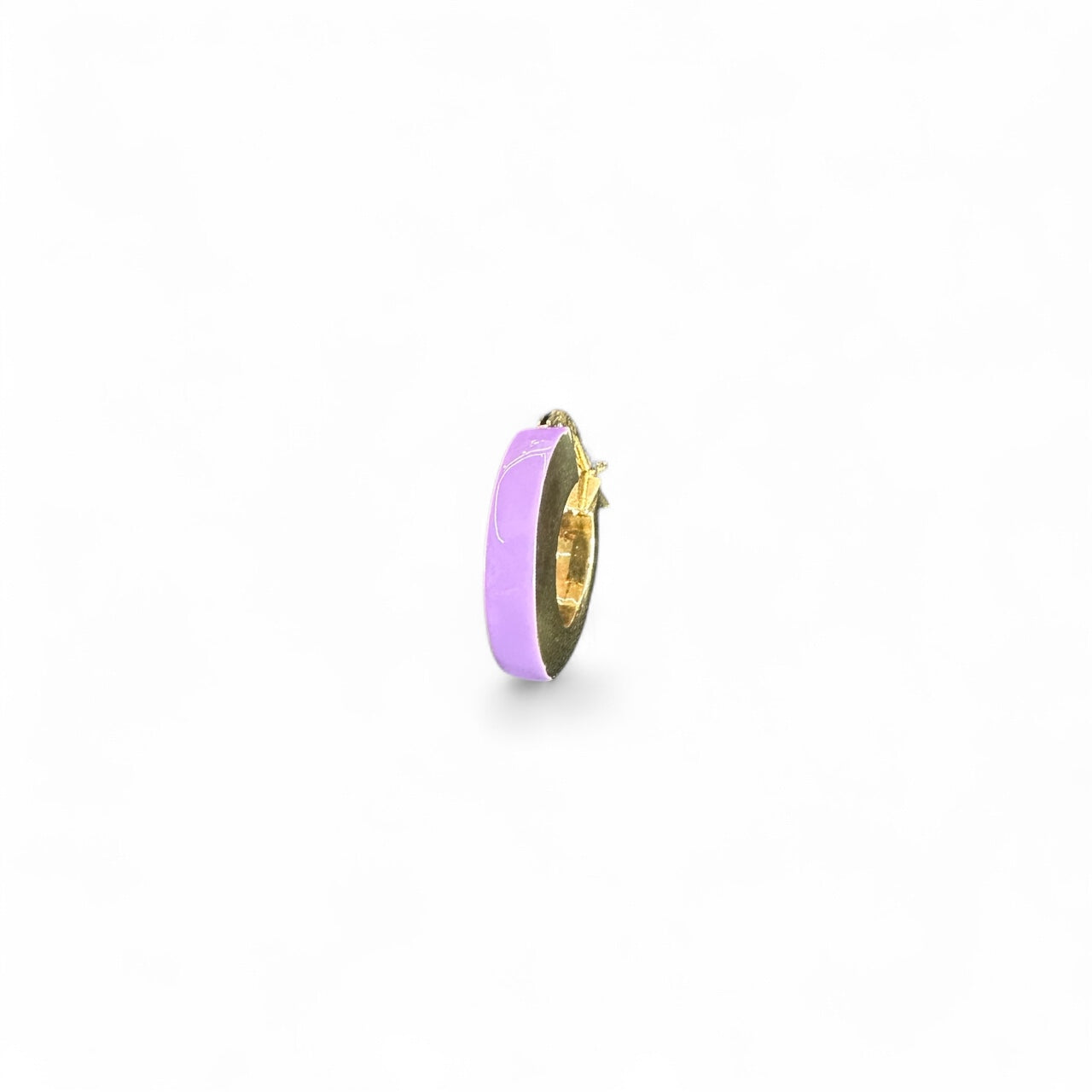 Monorecchino a Cerchio in Argento Giallo con Viola cm 1.8