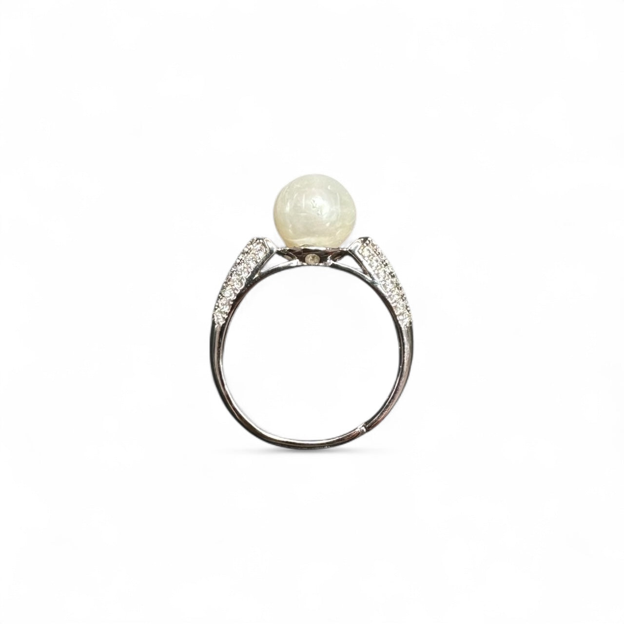 Anello Perla e Zirconi laterali