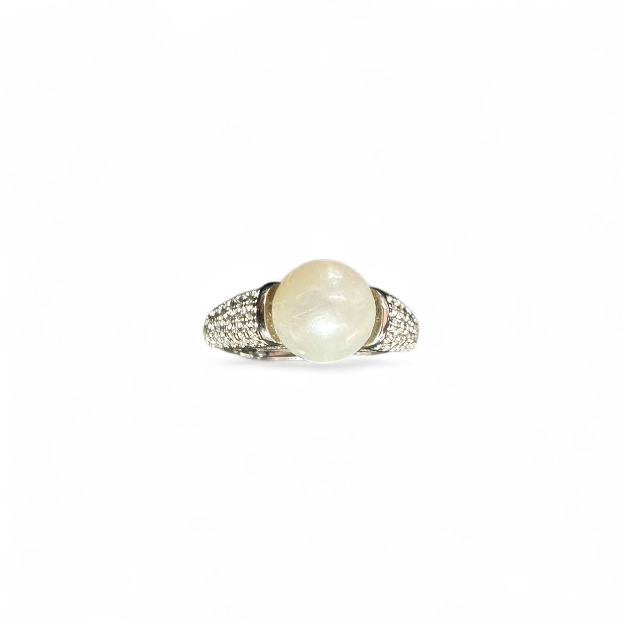 Anello Perla e Zirconi laterali