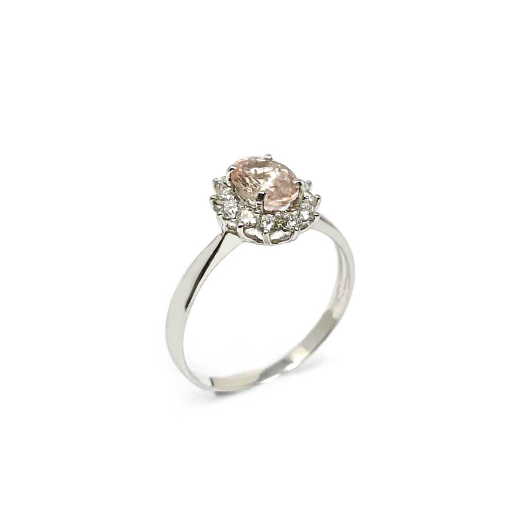 Anello con Diamanti e Morganite